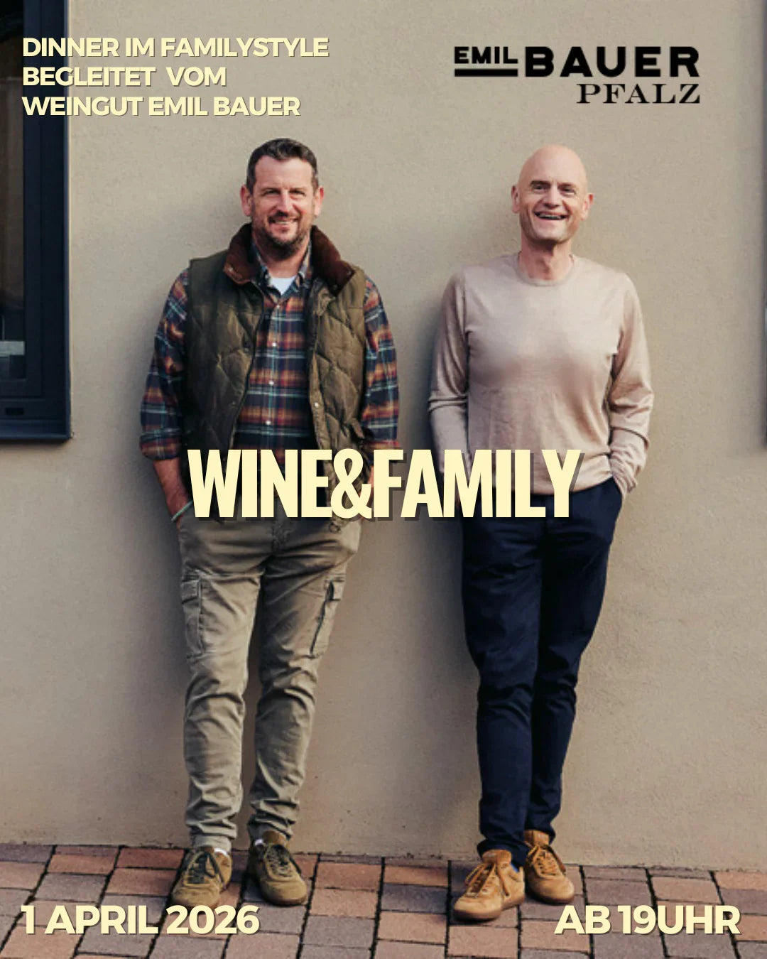 Wein & Family Event mit Weingut Emil Bauer am 01. April 2026
